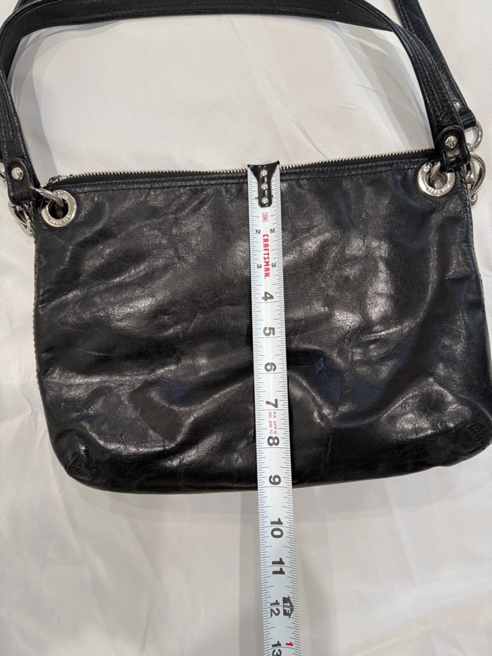 Coach Classic Black Leather Crossbody Bag - Picture 8 of 13